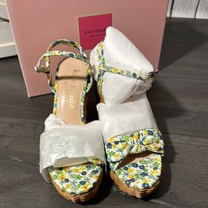 Kate Spade Patio Platform Wedge Sandal In Floral Parchment